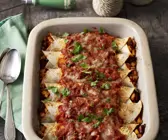Überbackene Tortillas mit Füllung