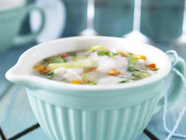 Suppe mit Fisch