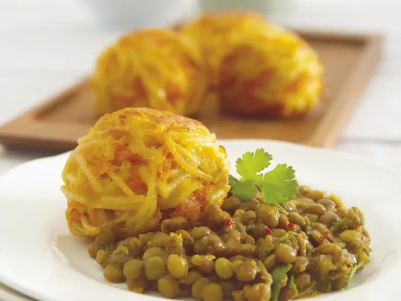 Möhrenbällchen mit Linsen