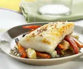 Kabeljaufilet mit Sellerie-Möhren-Gemüse