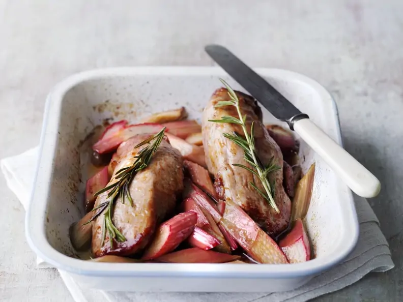 Schweinelende mit Rhabarber