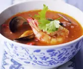Suppe mit Meeresfrüchten