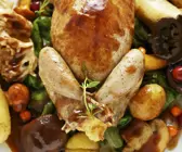Wachtel mit Füllung Herbstgemüse