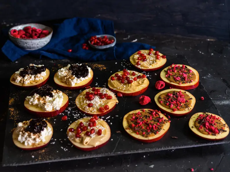 Apfelringe mit Topping