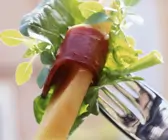 Salat frischen Spinat, Ente und Melone