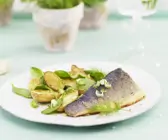 Forelle mit Ofenkartoffeln und Spinat