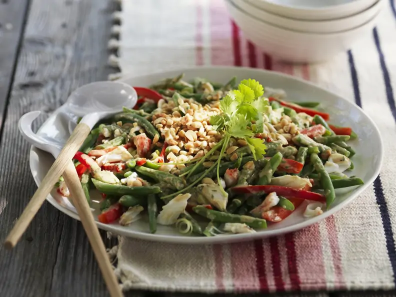 Grüne Bohnen-Krabben-Salat