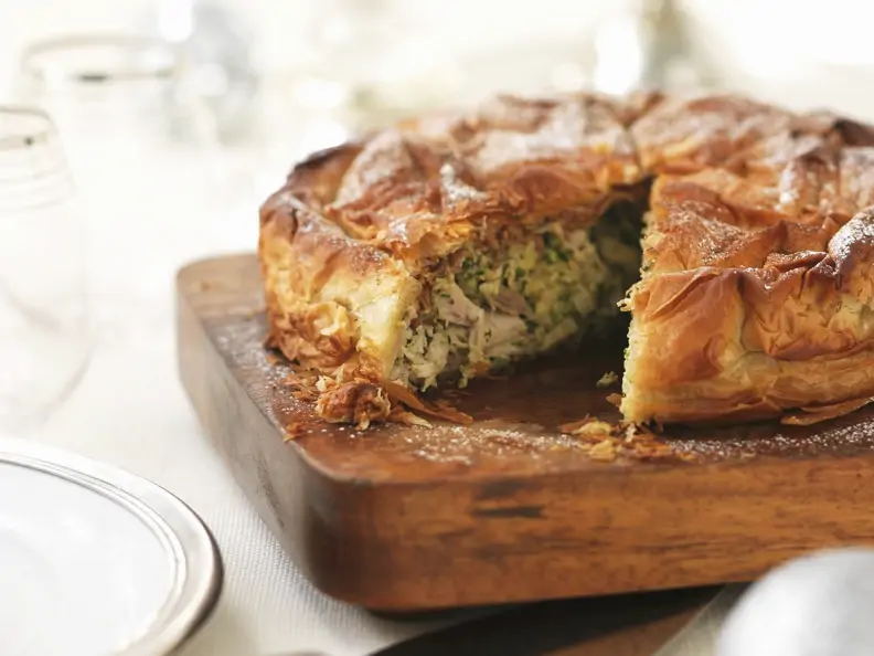 Blätterteigpastete mit Hähnchen