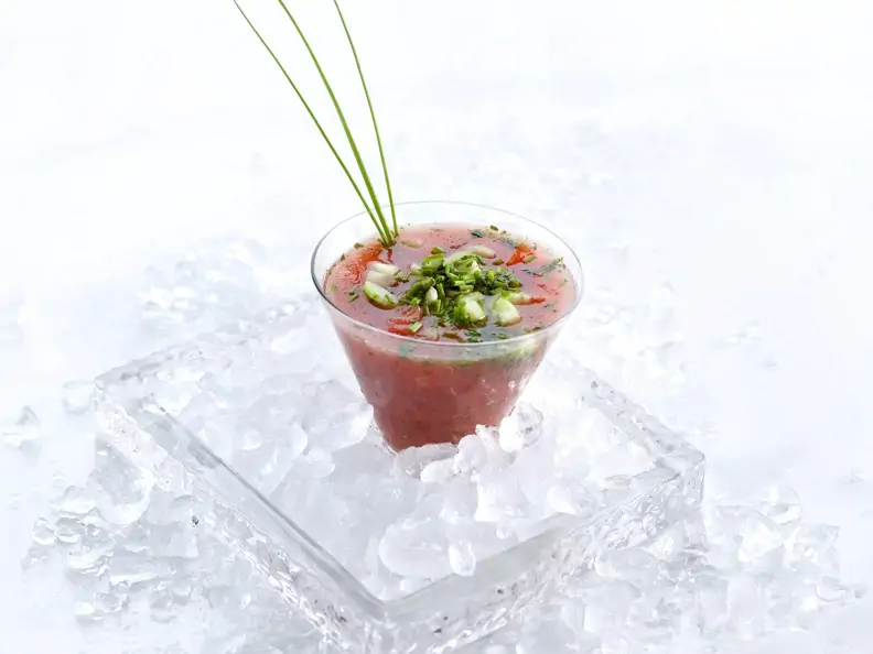 Kalte Tomaten-Wassermelonen-Suppe