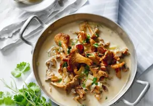Pfifferlinge in cremiger Soße
