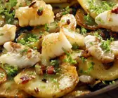 Fisch-Kartoffel-Pfanne mit Speck