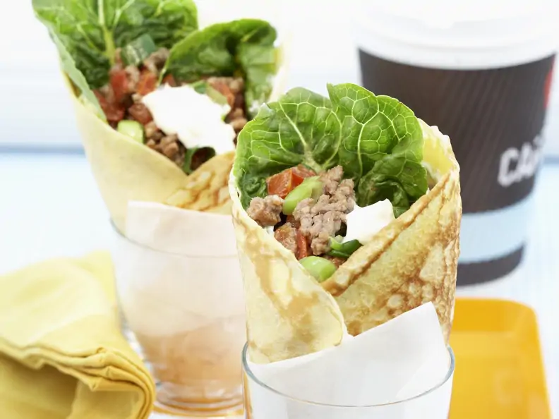 Pfannkuchen mit Hackfleisch-Füllung