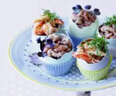 Krabbenfleisch und Shrimps