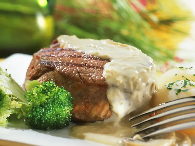 Entrecote mit Pilzrahmsoße