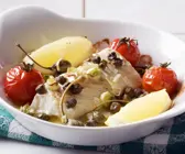 Gebackener Kabeljau mit Kapern