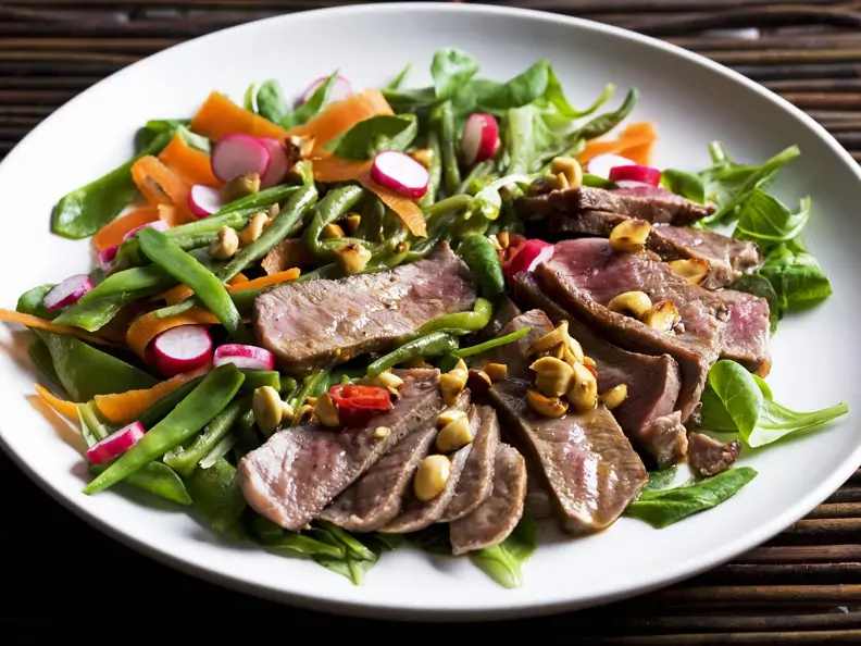 Rindfleischsalat mit Erdnusskernen
