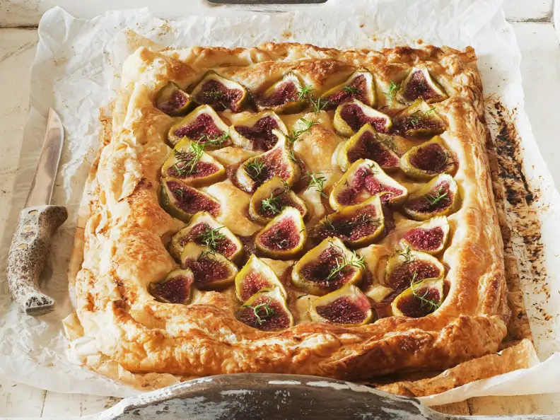 Ricotta-Feigen-Kuchen mit Mandeln und Honig