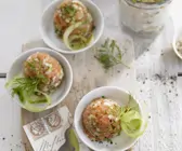 Tatar vom Lachs mit Gurke