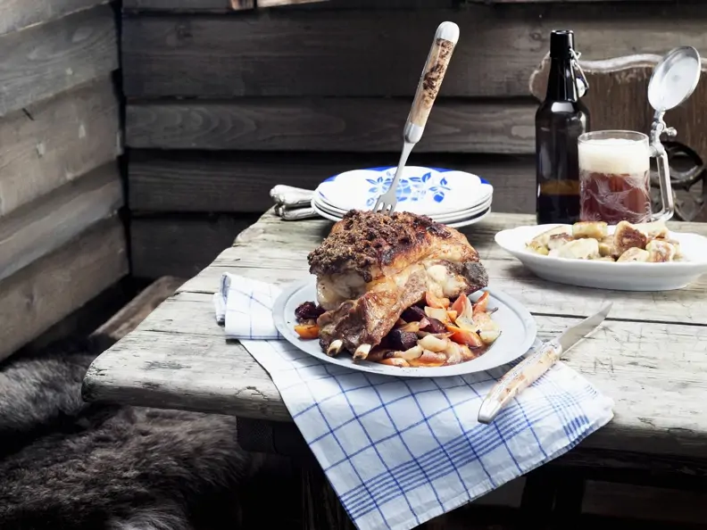 Kalbsbrust mit Zitronenkrümeln
