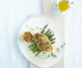 Zitronenhähnchen mit grünem Spargel