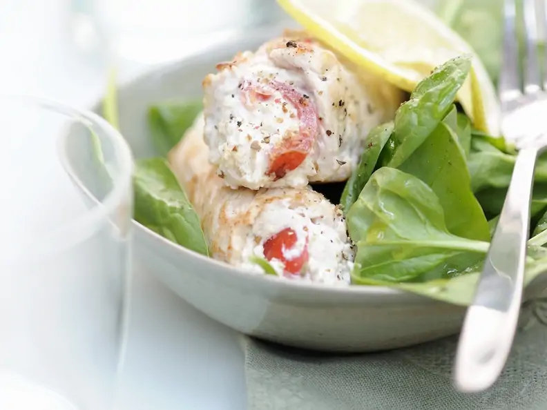 Saltimbocca aus Putenfleisch mit Kleie