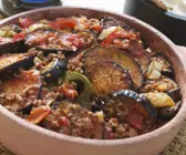 Orientalischer Auberginen-Hackfleisch-Auflauf (Moussaka)
