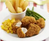 Hähnchen-Nuggets mit Gemüsebeilage