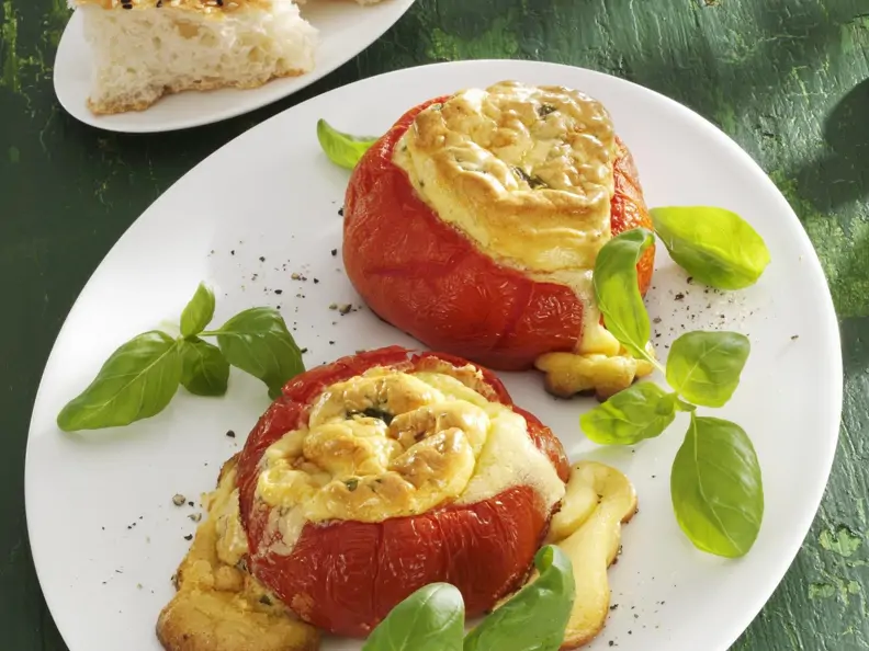 Gefüllte Tomaten mit Mascarponesouffle