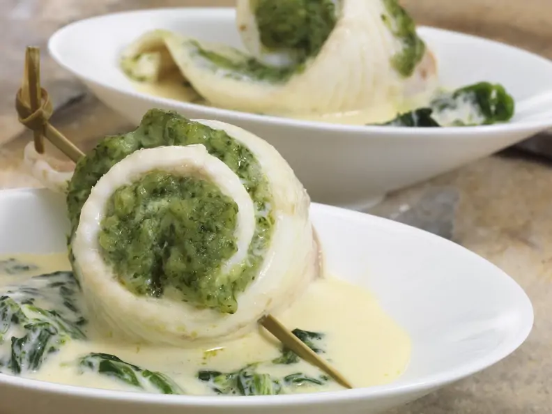 Seezungenröllchen mit Kräuterfüllung