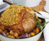 Kalbskotelettbraten mit Honig-Senf-Kruste