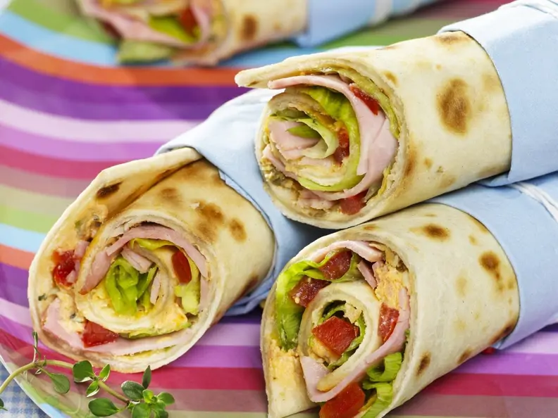 Wraps mit Schinkenfüllung