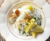 Heilbutt mit Kartoffeln und Bechamelsauce