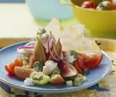 Feigensalat mit Tomaten und Ziegenkäse