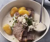 Ochsenbrust mit Meerrettich-Quitten-Soße