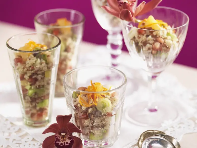 Reissalat auf orientalische Art mit Pistazien