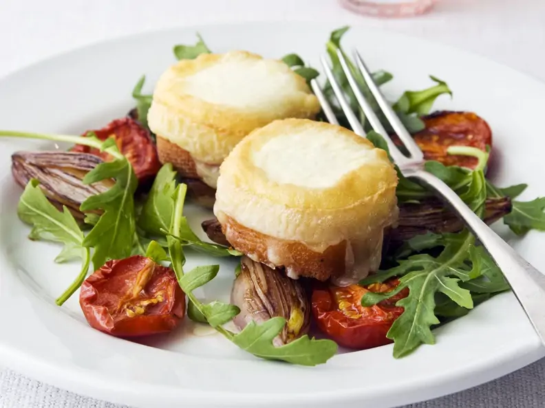 Gebratener Ziegenkäse mit Rucola