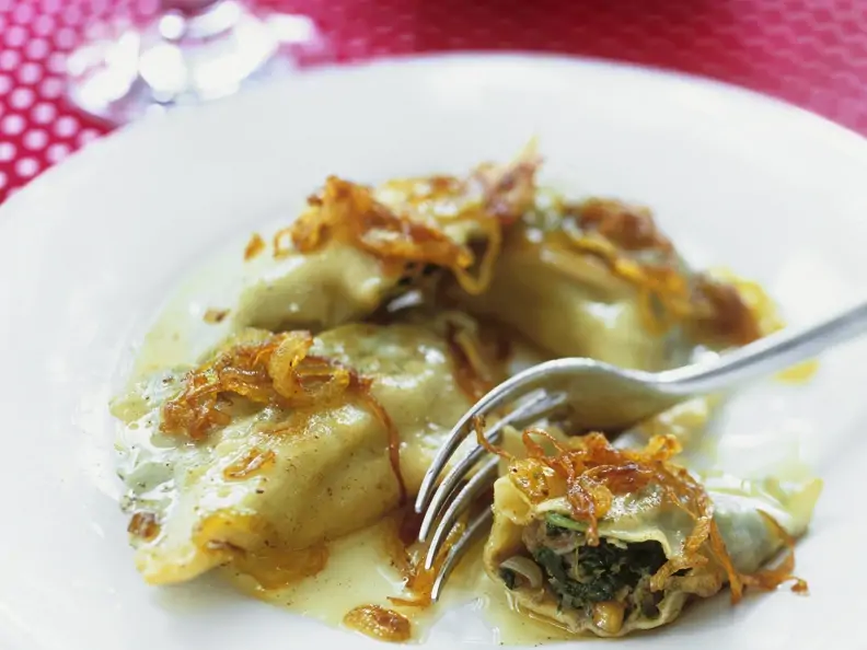 Maultaschen in Schmalzsoße
