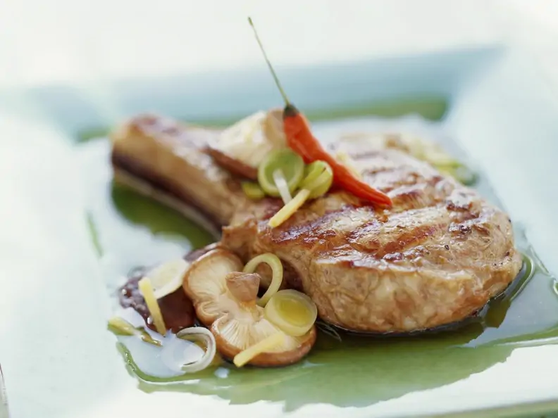Kalbskotelett mit Shiitakepilzen
