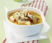 Kokos-Hühner-Suppe mit Champignons