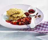 Knusper-Schnitzel vom Huhn mit Zwetschgensoße