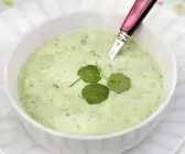 Kartoffelcremesuppe mit Brunnenkresse