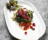 Lauwarmer Linsensalat mit Pak-Choi