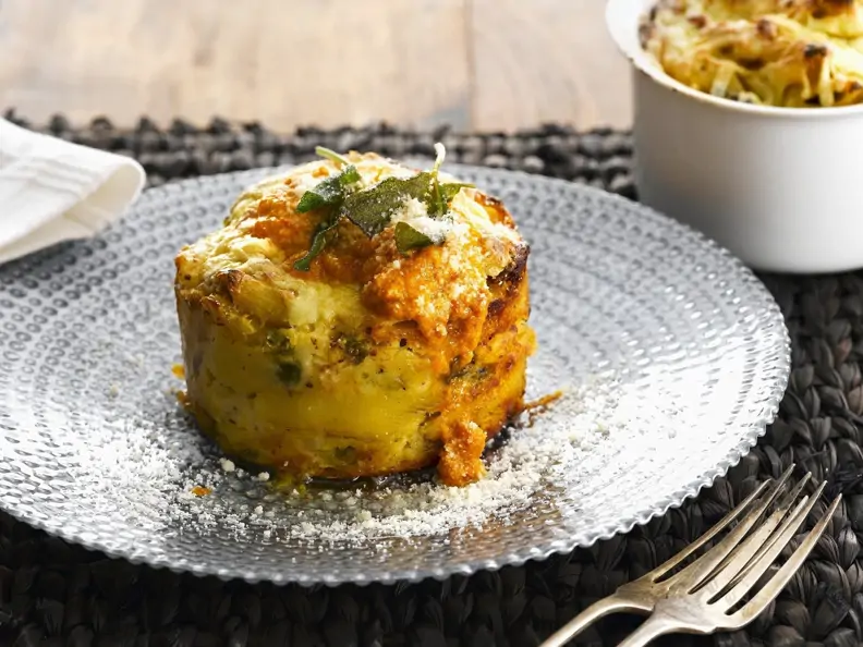 Nudelgratin mit Butternut-Kürbis
