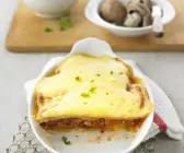 Hackfleisch-Lasagne mit Kartoffeln und Champignons