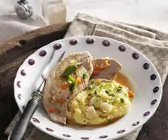 Putenschnitzel natur mit Schwarzwurzelbrei