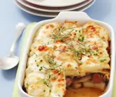 Kartoffelgratin mit Hackfleisch von der Pute