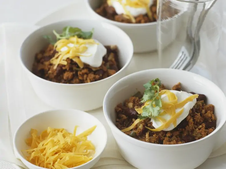 Puten-Chili mit Cheddar