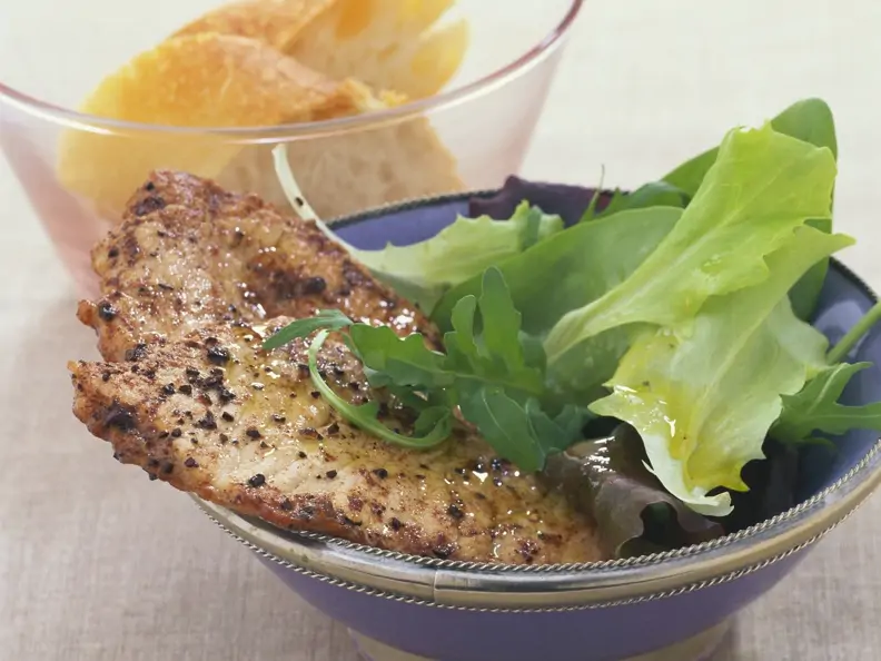 Kleine Schnitzel mit Kaffeebutter