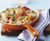 Gebratener Tofu mit Lauch und Zucchini