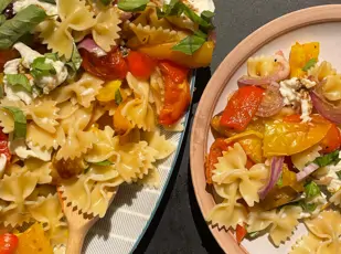 Nudelsalat mit gerösteter Paprika